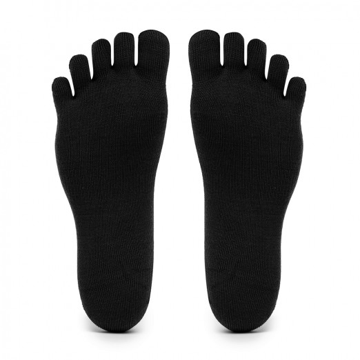 5Toe Socks Wool Blend Crew Black