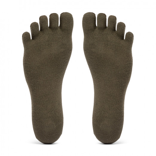 5Toe Socks No Show Military Green