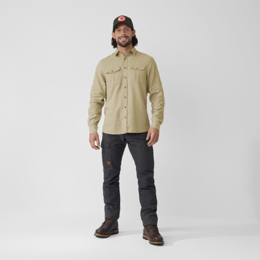 Övik Travel Shirt LS M - Sand Stone