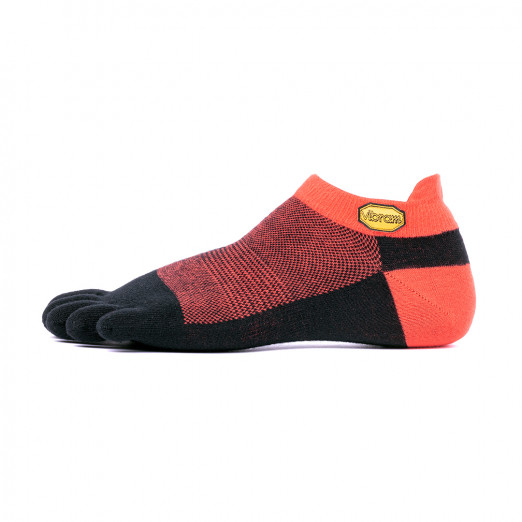 5Toe Socks No Show Red/Black